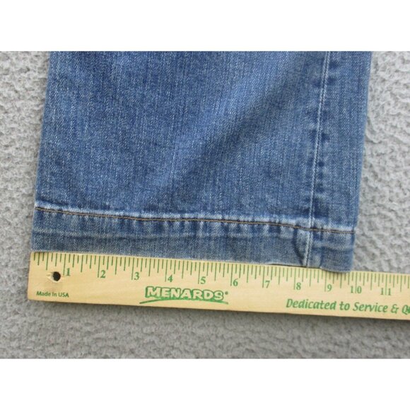 Y2K Flare Leg Trouser Blue Denim Jeans Size 8 GAP USA Made Low Rise Pants - Picture 7 of 9